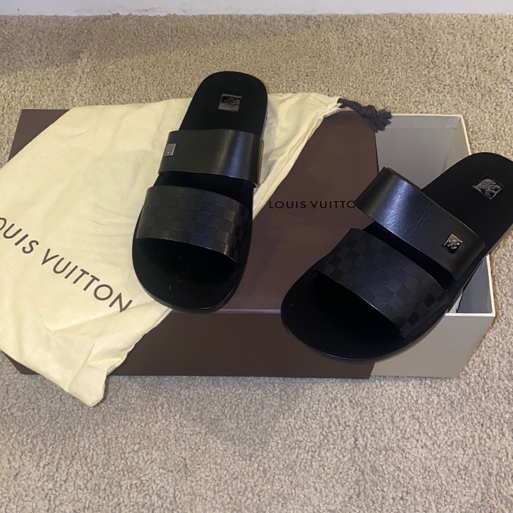 Louis Vuitton Sandals size 5.5 made in Italy Black